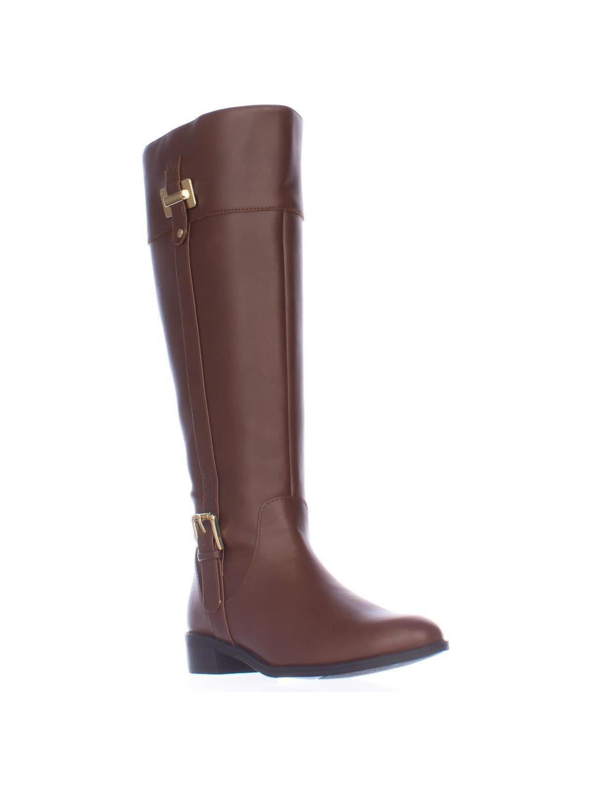 KS35 - Womens KS35 Deliee Wide-Calf Riding Boots, Cognac - Walmart.com ...