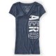 thumbnail image 1 of Camiseta gráfica Aeropostale cuello en V Vertical SS mujer gris extragrande, 1 of 1