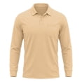 thumbnail image 2 of Trgacdwlo Polo Shirts for Men Breathable Long Sleeve Shirt Men Quick Dry Moisture Wicking Golf Polo Shirts for Men with Pocket Khaki XXXL, 2 of 9