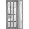 thumbnail image 3 of Front Exterior Prehung FiberGlass Door Frosted Glass / Manux 8002 Grey Ash / Side Exterior Window / -W36+16" x H80"-Left-hand Inswing, 3 of 6