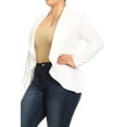 thumbnail image 2 of Women's Casual Plus Size Blazer Long Sleeve Open Front Solid and Print, 2 of 5