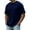 Dark Blue, variant on Men's Casual T-Shirts Classic Short Sleeve Waffle Knit Tees Crewneck Solid Tee Shirts Black 2XL