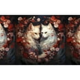 thumbnail image 7 of Naloa Flower Cat Couple Canvas Backpack for Men Women Rucksack Casual Travel Daypack College Tote Satchel Bookbag for Teens-Small, 7 of 7