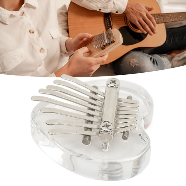Piano de Pulgar en Forma de Corazón, 8 Llaves de Cristal Decorativo Metal Agradable