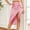 Pink, variant on Aloohaidyvio Pleated Skirts for Women,Womens Summer Silk Solid Color High Waist Split Long Package Hip Half-body Skirt