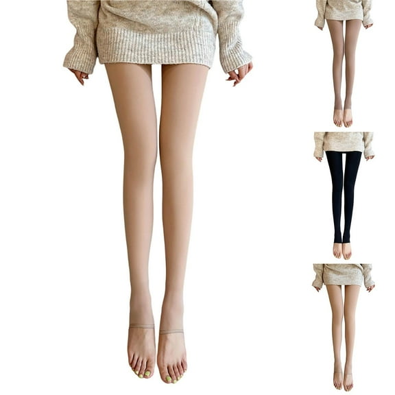 Sakmal 80D Fleece Lined Tights for Women Nude Pantyhose High Waisted Womens Tight