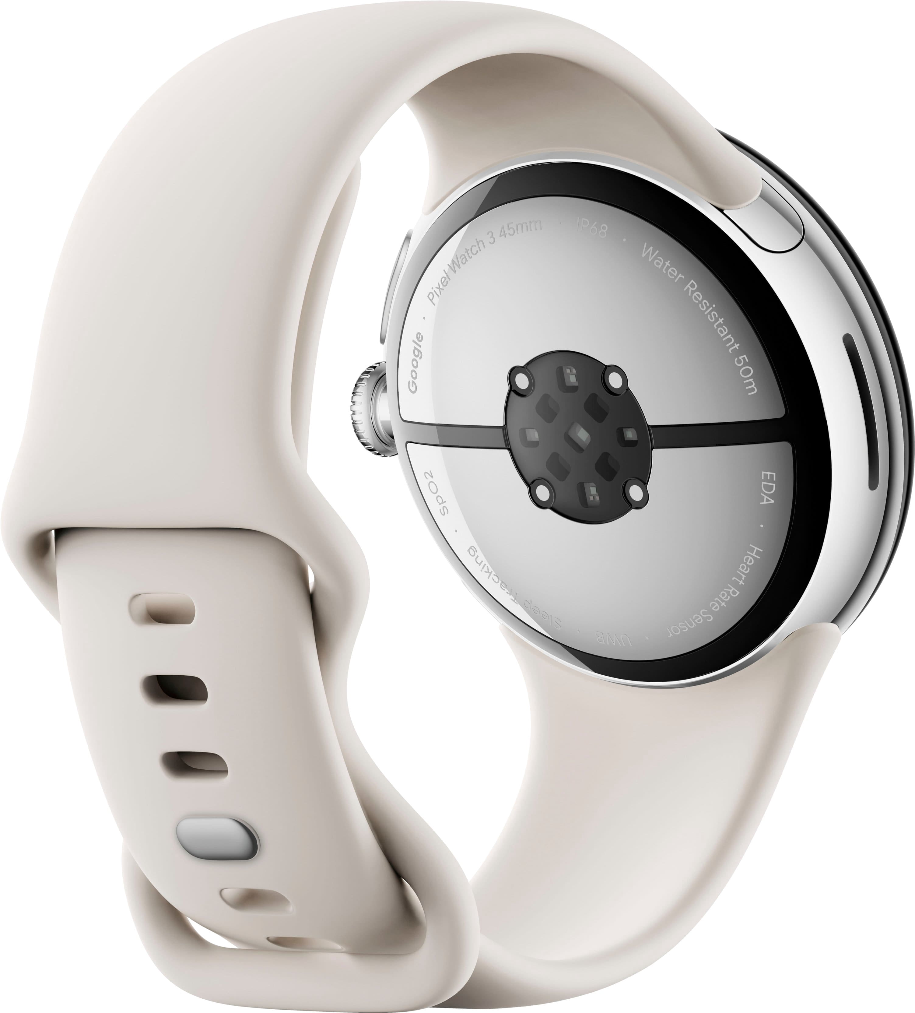 Restored Google Pixel Watch 3 (2024) 41mm GBDU9 (GPS + Cellular) Polished Silver Aluminum (Refurbished)