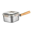 thumbnail image 4 of Mini freidora, cesta para freír, sartén profunda con mango de madera, pinzas para alimentos al aire libre, olla vaporera, herramienta de cocina para c, 4 of 9