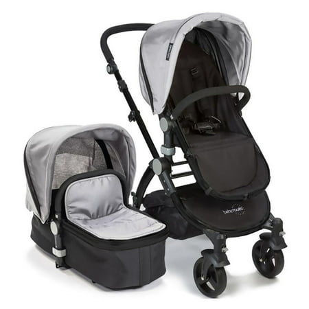 Babyroues Letour II Stroller with Bassinet Black Frame, Silver Fabric