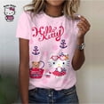 thumbnail image 5 of Camiseta de algodón de Hello Kitty para mujer, camiseta de verano con estampado de dibujos animados y cuello redondo, camisa de manga corta para mujer, chándal, ropa holgada, 5 of 5