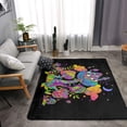 thumbnail image 4 of DouZhe Neon Colored Trippy Mushroom Pattern Area Rugs Non-Slip Machine Washable Floor Mat, Style Carpet Doormat, 63x48 inches, 4 of 6