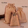 thumbnail image 2 of Light Coffee Wedding Favor Hessian Burlap Jute Gift Bags Drawstring Pouch, 2 of 4