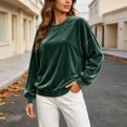 thumbnail image 2 of Enjoytime Crewneck Sweatshirts Women Long Sleeve Velvet Pullover Tops Solid Trendy Casual Soft Oversized Sweatshirt, 2 of 8