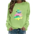 thumbnail image 5 of Xdegoge Christmas Sweatshirts for Women Crewneck Long Sleeve Tops Xmas Tree Graphic Shirts Holiday Sparkly Tops for Women Party Holiday Sequin Tops for Women, Green 2XL, 5 of 6