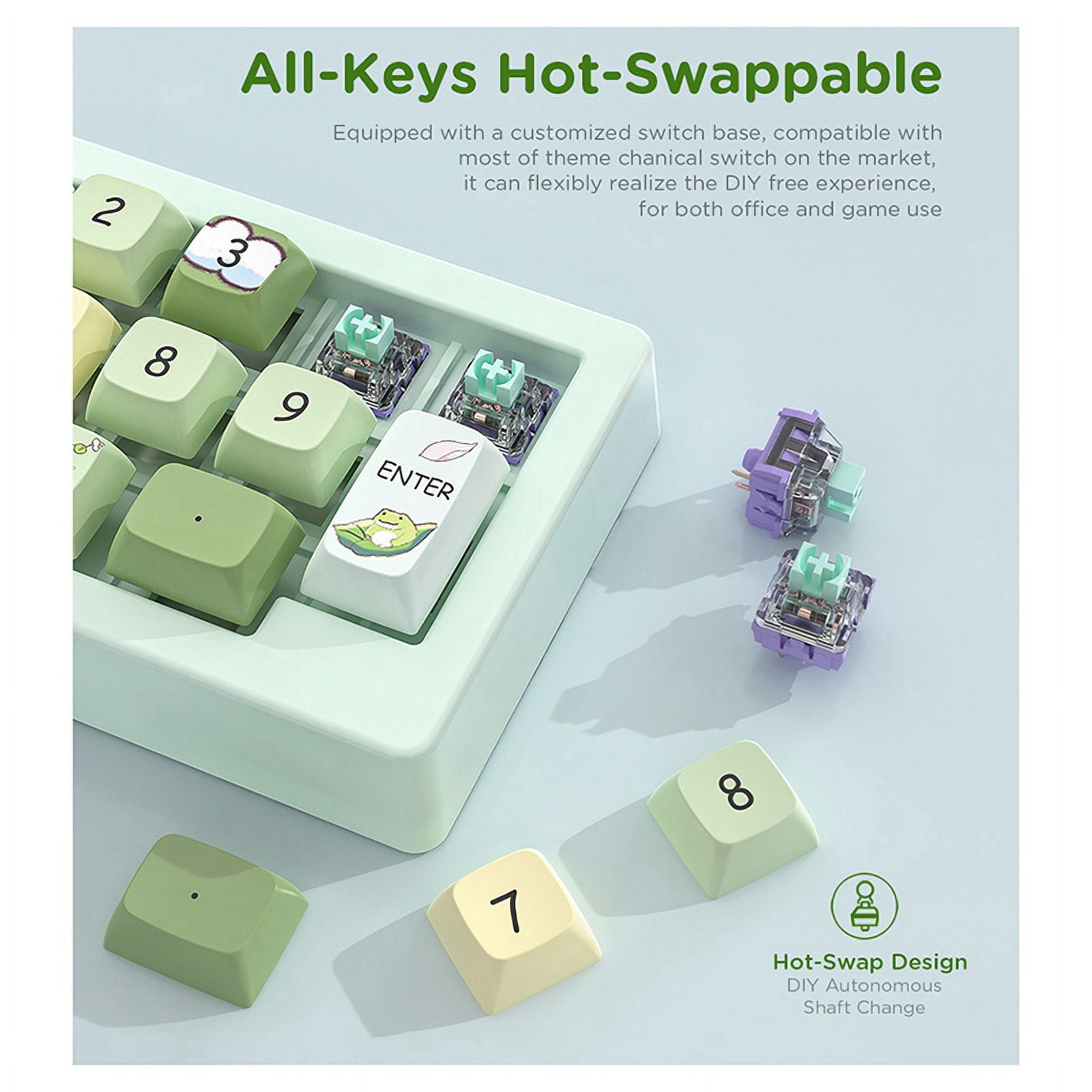 Three-Mode Hot-Swappable Digital Mechanical Keyboard Macro Definition RGB Gaming Mechanical Keypad Knob Hardware White