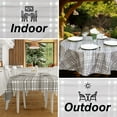 thumbnail image 5 of Everyday Luxuries Waterproof Round Fitted Tablecloth 60 Inch Stain and Wrinkle Resistant | Decorative 3.6 gauge Gray Atlantic Plaid Vinyl Table Cover for Indoor Outdoor Seating, Gatherings, Occasions., 5 of 6