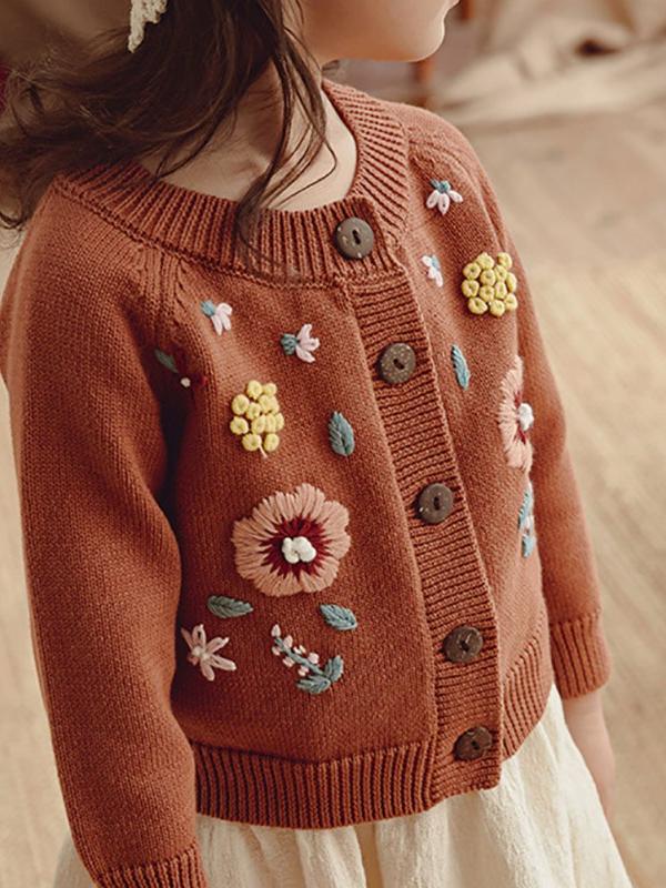 knit cardigan with embroidery