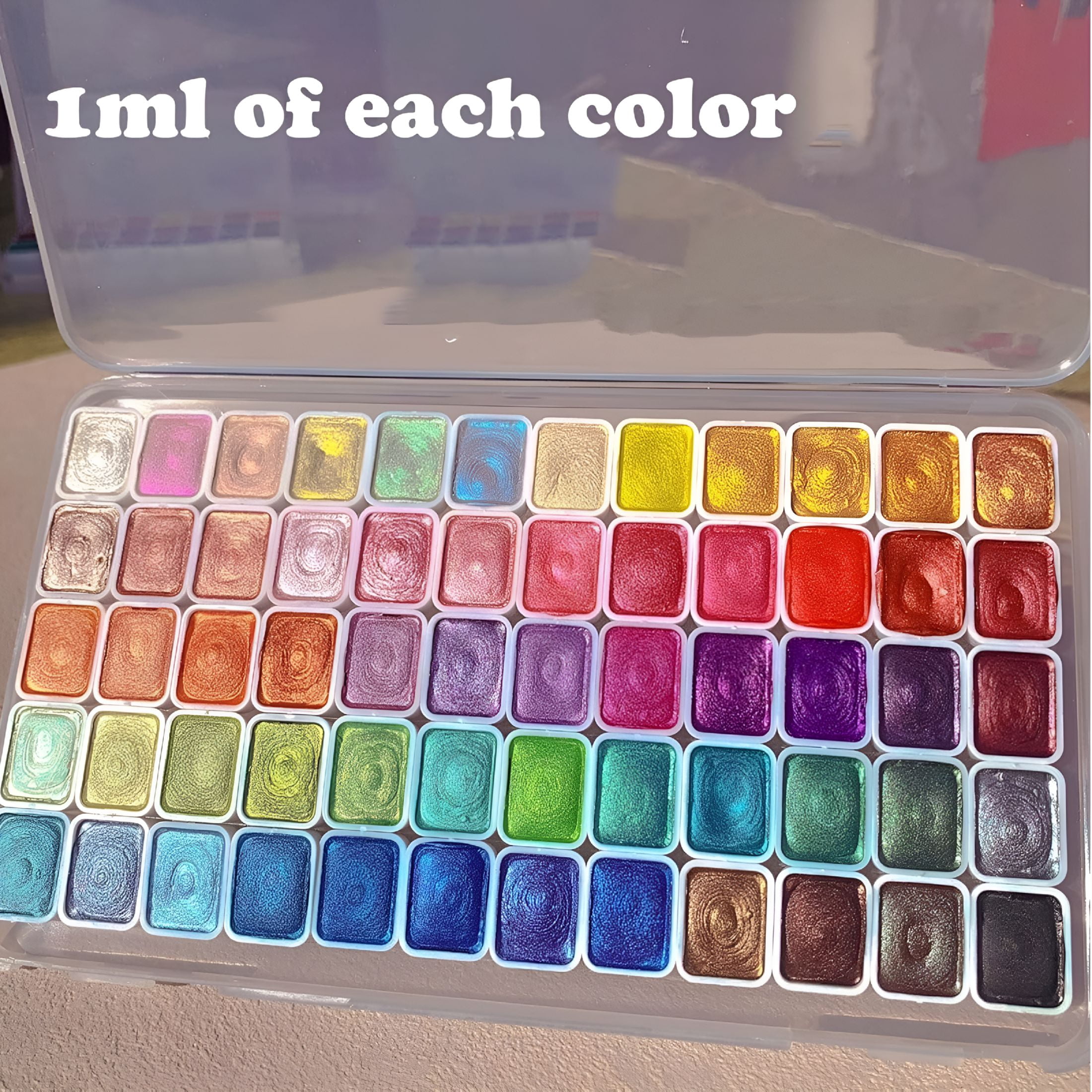 CCOCC Shifting Watercolor Painting Set,Watercolor Painting Set,Color Shifting Watercolor Paint Set,Colourful Painting Kit Model Metallic Pearlescent Watercolor Paint for Art Painting (60 colors)