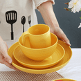 thumbnail image 4 of ReaNea Gold Yellow Plastic Dinnerware Set of 16 Pieces, Unbreakable And Reusable Light Weight Plates Mugs Bowls Dishes Easy to Carry And Clean BPA Free Service For 4, 4 of 7