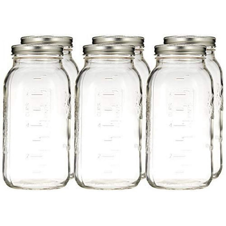 Ball 68100BALL Wide Mouth Half Gallon 64 oz Jars with Lids and Bands, Set of 6 2