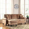 Madison Home Traditional Small Space Velvet Sectional Sofa with