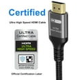 10K 8K 4K Hdmi Cable 48Gbps 10 Ft, Certified Ultra High Speed Hdmi
