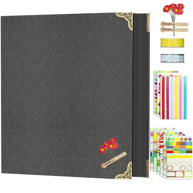 Adkwse DIY Scrapbook Photo Album, Hardcover 80 Pages Scrapbook Paper with  Scrapbooking Kits for Travelling Anniversary 