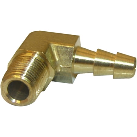 Lasco Fittings Brass 90-Degree Elbow Hose Barb - 1/8 MPT x 1/4 Barb Gold