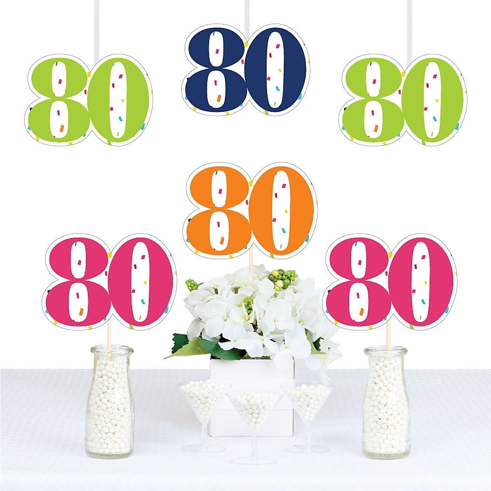 80th Birthday Cheerful Happy Birthday Thirty Shaped Decorations Diy
