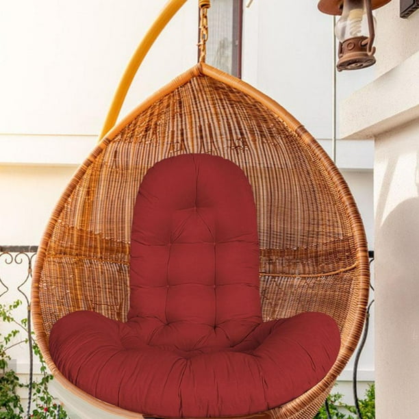 Cojín para sil columpio, cojines gruesos para hamaca, cojín para asiento, cojín colgante para sil de huevo para jardín interior y exterior ( Rojo 95x55cm perfecl cojín del asiento
