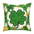 thumbnail image 2 of Hometravel St. Patrick's Day Green Four Leaf Clover Throw Pillow, Decorative Cushion for Holiday Atmosphere, Festive Accent Pillow for Sofa, Chair, and Home Decor, 2 of 6
