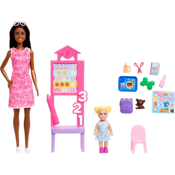 Playset Barbie Careers Teacher con muñeca a la moda y acceso.