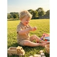 thumbnail image 5 of BemeyourBBs Toddler Baby Boy Summer Clothes 2 Pieces Outfits Textured Short Sleeve Button Down UP Collar Shirts Pockets Shorts Set, 5 of 8