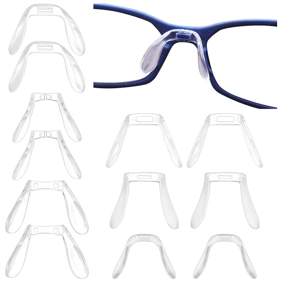 24pcs 6 style Plastic Eyeglass Nose Pads U-shape for Glasses Accessories Clear 17~21x22~28x7~9.5mm 4pcs/style