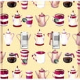 thumbnail image 1 of Metal Light Switch Wall Plate Outlet Cover (Coffee Mocha Espresso Tea Pot Kettle Maker Festive Cup Cream Pattern - Double Toggle), 1 of 2