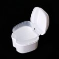 thumbnail image 3 of Milisten Denture Bath Box Case Dental Orthodontic Retainer False Teeth Storage Case Box with Strainer (White), 3 of 5