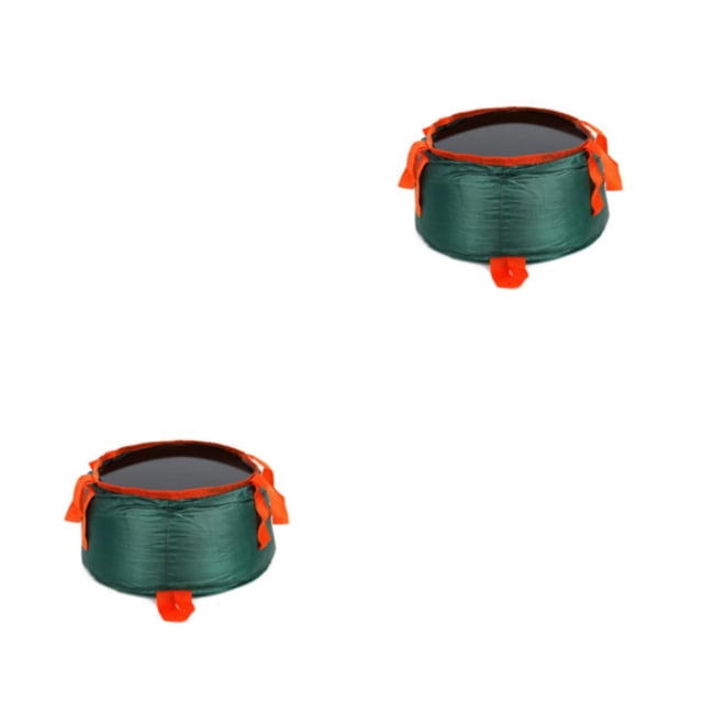 Sonducket Cubo de pesca, bolsa de transporte de barriles plegables, gran capacidad, diseño grueso de poliéster, contenedor de agua, suministros Verde oscuro 2Conjunto