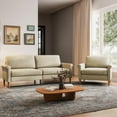 thumbnail image 5 of 75'' Mid-Century Modern Sofa, Comfortable Upholstered Beige Couch, 2/3 Seater with Side Pockets for Living Room, 5 of 7