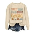 thumbnail image 4 of Thanksgiving Sweatshirts for Women Letter Turkey Gravy Beans And Rolls Printed Cute Crewneck Sweaters Casual Style Loose Fit Fall Pullover Long Sleeve Tops 2025 Winter Outfits, 4 of 4