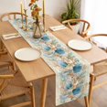 thumbnail image 6 of Beach Coastal Beige Cotton Linen Table Runner for Dining Kitchen, Nautical Shell Starfish Coral Summer Wedding Outdoor Party Tablerunners, Dresser Scarf Coffee Tablecloth Runners 13x108 Inches, 6 of 9
