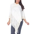thumbnail image 1 of White Mark Poncho en Tricot à Franges pour Femme, Taille Unique, 1 of 5