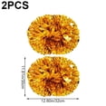 thumbnail image 2 of Vjnyvs 2 Pieces Cheerleader Pompoms with Handle, Metallic Foil Cheerleading Poms Hand Dance Pompoms for Sports Matches, Stage, 2 of 7
