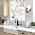 thumbnail image 6 of Pink Spring Floral Tie Up Curtain 63 Inches Long, Watercolor Botanical Wildflowers Balloon Style Kitchen Window Curtain Over Sink, Small Window Rod Pocket Curtain 46"x63", 6 of 9