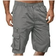 thumbnail image 2 of Cargo Shorts for Men Loose Fit Knee Length Trousers with Pockets Summer Streetwear Plus Size Shorts, 2 of 7