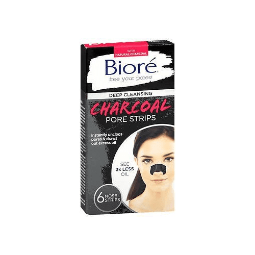 Bior Deep Cleansing Charcoal Pore Strips - 6 strips, Pack of 3