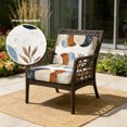 thumbnail image 1 of Outdoor Patio Cushion Covers 2 Pack Mid Century Patio Chair Cushion Covers with Ties and Zipper Modern Boho Abstract Leaf Waterproof Outdoor Seat Cushion Covers for Patio Furniture 22"x20", 1 of 4