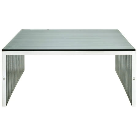 Stainless Steel Coffee Table Best Imagefact Co Modway Gridiron Stainless Steel Coffee Table With Gl Top In