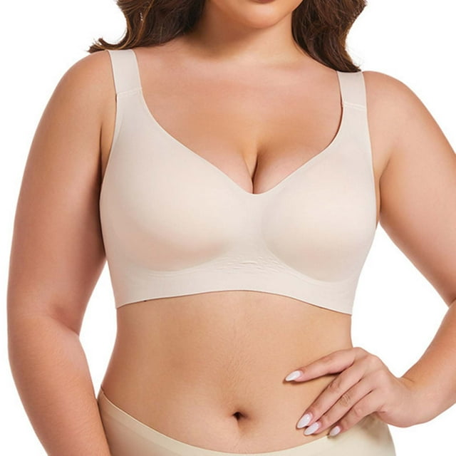 Bocqde Smooth Wireless Bras for Women No Underwire Comfort Seamless Bras Plus Size Full Coverage Everyday Bra