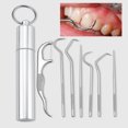 thumbnail image 3 of Happydeer 1 Set Metal Toothpick High Durability Rust-proof Stainless Steel Metal Portable Toothpick Flosser with Storage Case Set for Home, 3 of 13