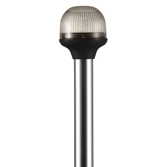 Attwood Marine Navigation Light 5350-PA12-7 5350 SERIES; All-Round Fold-Down Anti-Glare Light; Round; Incandescent; Clear Lens; Polycarbonate Lens; Black Housing; Polycarbonate Housing